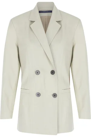 Zeynep Arcay Double-Breasted Leather Blazer - - US 4 - Moda Operandi