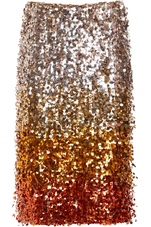 Des Phemmes Feather Sequined Panel Midi Skirt - - IT 42 - Moda Operandi