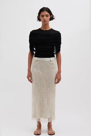 CHRISTOPHER ESBER Beaded Lace Midi Skirt - - AU 6 - Moda Operandi