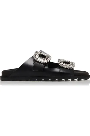 Roger Vivier Slidy Viv Buckle Leather Sandals - - IT 36 - Moda Operandi