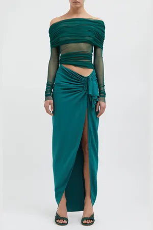 CHRISTOPHER ESBER Veiled Silk Off-The-Shoulder Top - - AU 8 - Moda Operandi