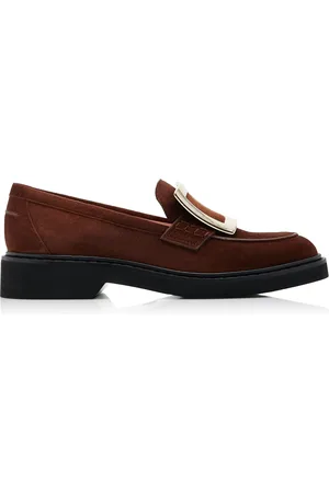 Roger Vivier Viv Rangers Buckle-Embellished Suede Loafers - - IT 36 - Moda Operandi