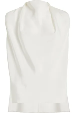 ADAM LIPPES Blythe Draped Silk-Crepe Top - - US 10 - Moda Operandi