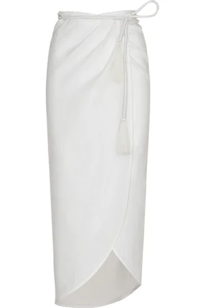 Andres Otalora Aquí Conmigo Tassel-Detailed Linen Wrap Skirt - - US 8 - Moda Operandi