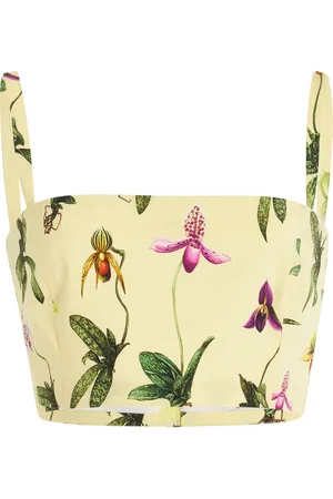 Oscar de la Renta Cropped Cotton Poplin Tank Top - - US 8 - Moda Operandi
