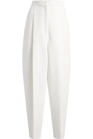 Khaite Ashford Pleated Woven Tapered-Leg Pants - - US 8 - Moda Operandi
