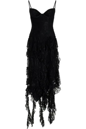 DEL CORE Ruffled Corseted Midi Dress - - IT 42 - Moda Operandi