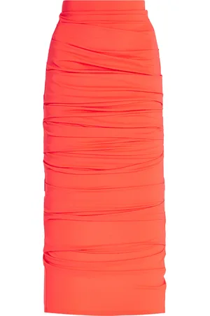 ALEX PERRY Regan Ruched Midi Skirt - - AU 4 - Moda Operandi