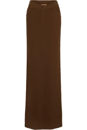 AYA MUSE Catsu Ribbed-Knit Cotton-Blend Maxi Skirt - - L - Moda Operandi