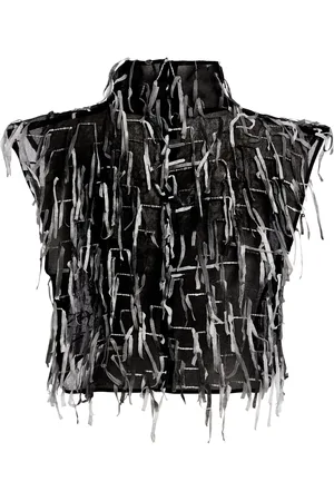MATICEVSKI Zinc High Neck Cotton-Blend Crop Top - Black/white - AU 6 - Moda Operandi