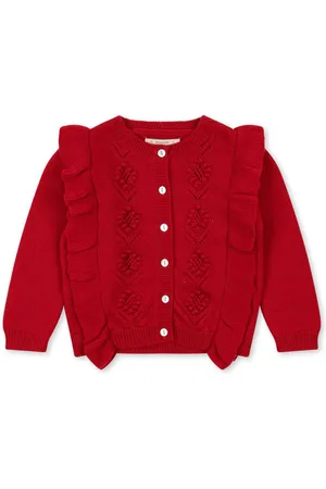 Konges Sløjd Fiol Ruffled Merino Wool Cardigan - Moda Operandi