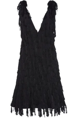 Bottega Veneta Fringed Fil Coupe Crepe Mini Dress - - IT 42 - Moda Operandi