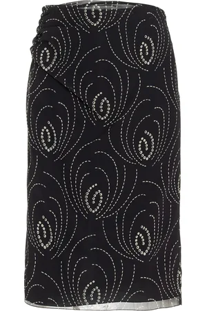 Prada Printed Georgette Midi Skirt - - IT 36 - Moda Operandi