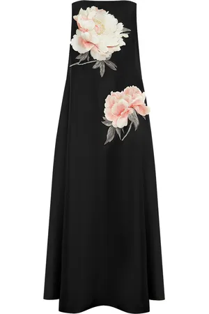 LEO LIN Exclusive Yumei Floral-Appliquéd Open Back Silk Gown - - AU 12 - Moda Operandi