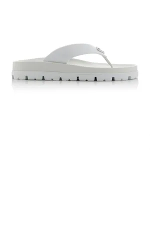 Prada Leather Flip-Flop Sandals - - IT 36 - Moda Operandi