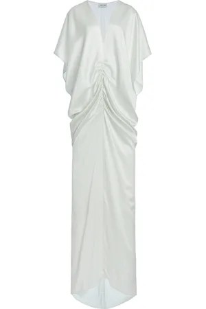DEL CORE Draped Satin Caftan Gown - - IT 40 - Moda Operandi