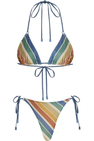 ZIMMERMANN Everley Metallic Striped Mini Bikini - - 0 - Moda Operandi