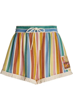 ZIMMERMANN Everley Relaxed Striped Cotton Shorts - - 0P - Moda Operandi
