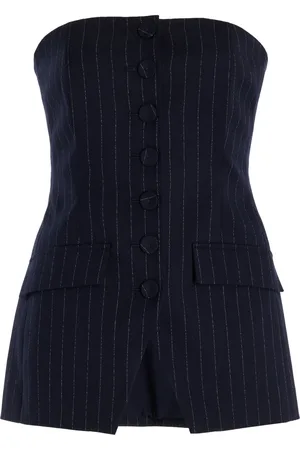 Favorite Daughter The Phoebe Pinstroped Bustier Top - - US 2 - Moda Operandi