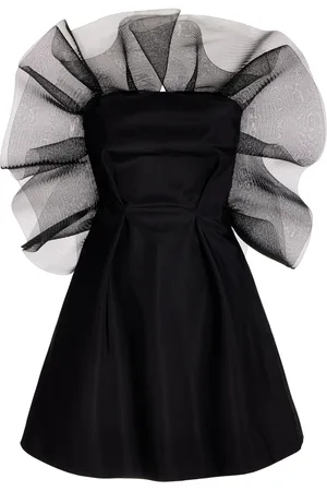 Carolina Herrera Dramatic Ruffled Bodice Silk Faille Mini Dress - - US 2 - Moda Operandi