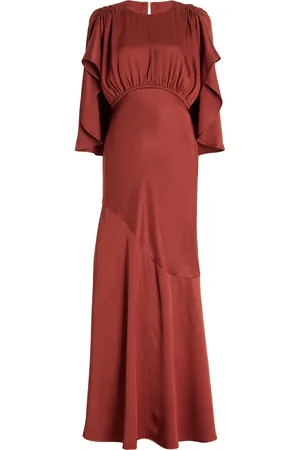 ZIMMERMANN Eden Draped Satin Maxi Dress - - 1 - Moda Operandi