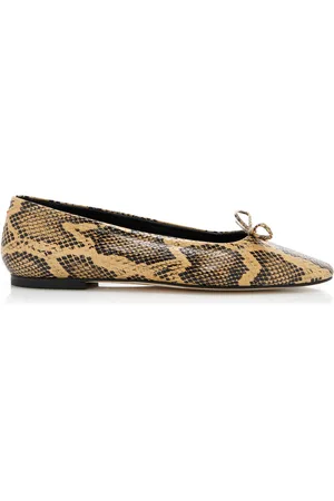 Aeyde Delfina Snake-Effect Leather Flats - - IT 36 - Moda Operandi