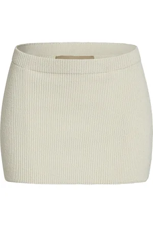 AYA MUSE Eris Ribbed-Knit Cotton-Blend Mini Skirt - - XS - Moda Operandi