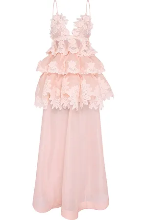 ZIMMERMANN Crush Embroidered Linen-Silk Maxi Dress - - 2 - Moda Operandi