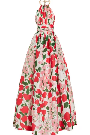 Carolina Herrera Chain-Detailed Silk Gazar Gown - - US 4 - Moda Operandi