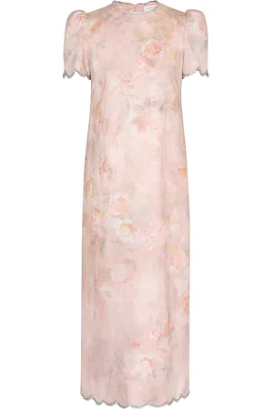 ZIMMERMANN Exclusive Scalloped Linen Midi Dress - - 3 - Moda Operandi