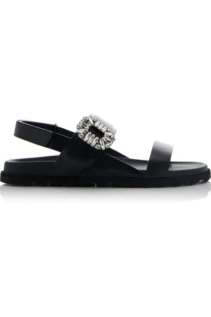 Roger Vivier Slidy Viv Crystal-Embellished Leather Sandals - - IT 36 - Moda Operandi