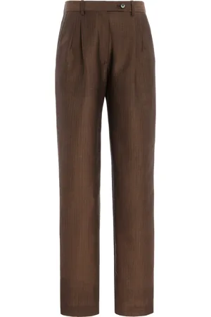 The Row Norbert Mohair-Wool Melange Straight-Leg Pants - - US 8 - Moda Operandi