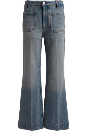Victoria Beckham Alina Rigid Cropped Kick-Flare Jeans - - 24 - Moda Operandi