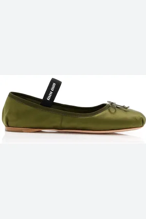 Miu Miu Satin Ballet Flats - - IT 37.5 - Moda Operandi