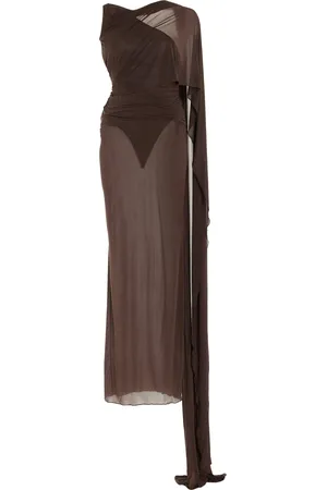 The Attico Fringe-Detailed Silk Halter Maxi Dress - - IT 36 - Moda Operandi