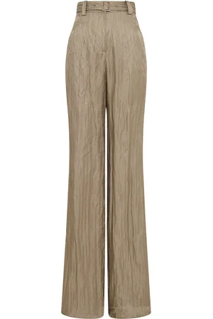 GABRIELA HEARST Norman High-Rise Metallic Silk Straight-Leg Pants - - IT 36 - Moda Operandi