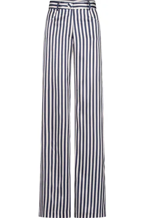 Silvia Tcherassi Emine Striped Silk-Blend Straight-Leg Pant - - XS - Moda Operandi