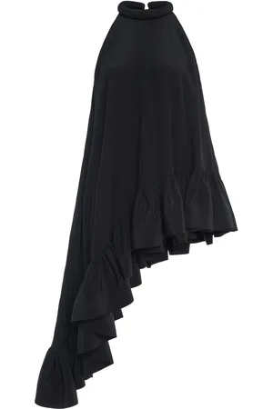 DEL CORE Asymmetric Ruffled Silk Sleeveless Top - - IT 38 - Moda Operandi