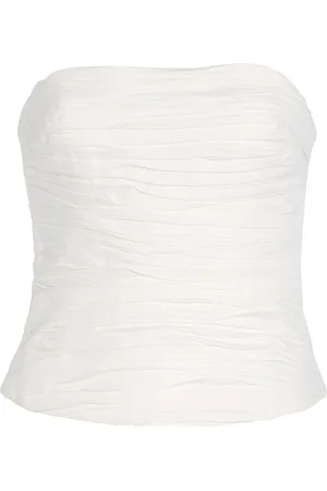 AJE Sunbeam Ruched Cotton Bustier - - AU 6 - Moda Operandi