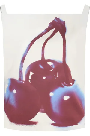 Jil Sander Cherry Satin Cropped Top - - DE 42 - Moda Operandi