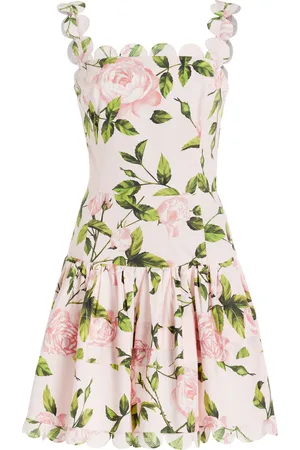 Oscar de la Renta Printed Cotton Poplin Mini Dress - - US 6 - Moda Operandi
