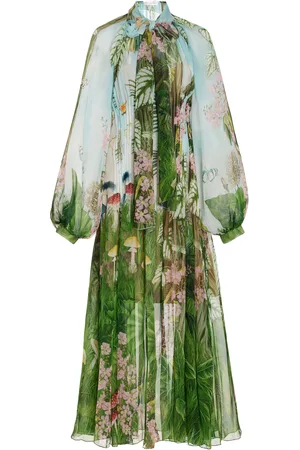 Oscar de la Renta Floral Silk Caftan - - US 4 - Moda Operandi