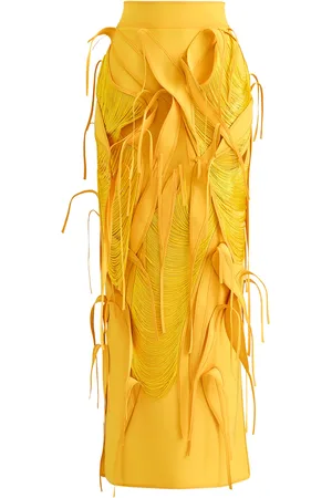 MATICEVSKI Exponent Leaf-Fringed Maxi Skirt - - AU 12 - Moda Operandi
