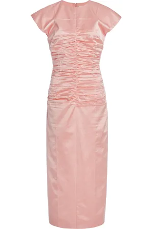 DEL CORE Ruched Satin Midi Dress - - IT 40 - Moda Operandi