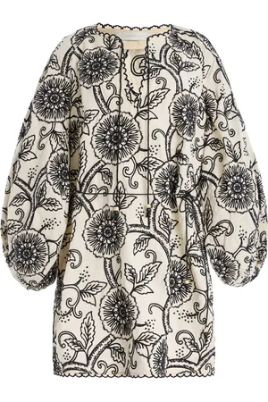 ZIMMERMANN Tallow Embroidered Linen Mini Dress - - 0P - Moda Operandi