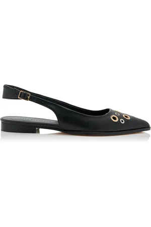 Freda Salvador Marie Grommet Leather Slingback Flats - - US 6 - Moda Operandi