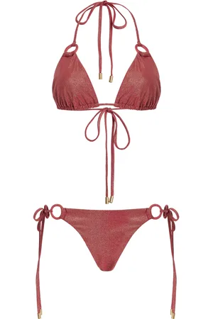 ZIMMERMANN Rhiannon Metallic Triangle Bikini Set - - 0 - Moda Operandi