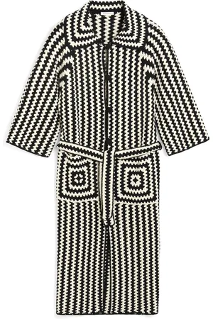 By Malene Birger Dina Crocheted Organic Cotton Cardigan - Black/white - XS - Moda Operandi