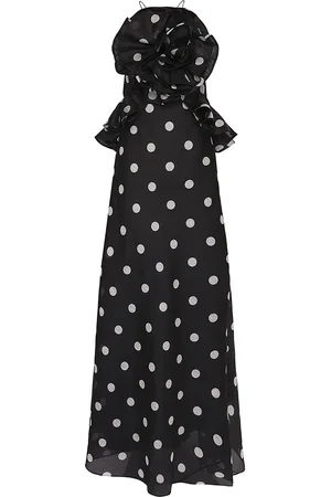 ZIMMERMANN Crush Rosette Polka-Dot Linen-Silk Maxi Dress - Black/white - 3 - Moda Operandi