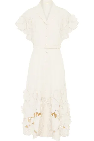 LEO LIN Aubrey Appliquéd Midi Shirt Dress - - AU 8 - Moda Operandi